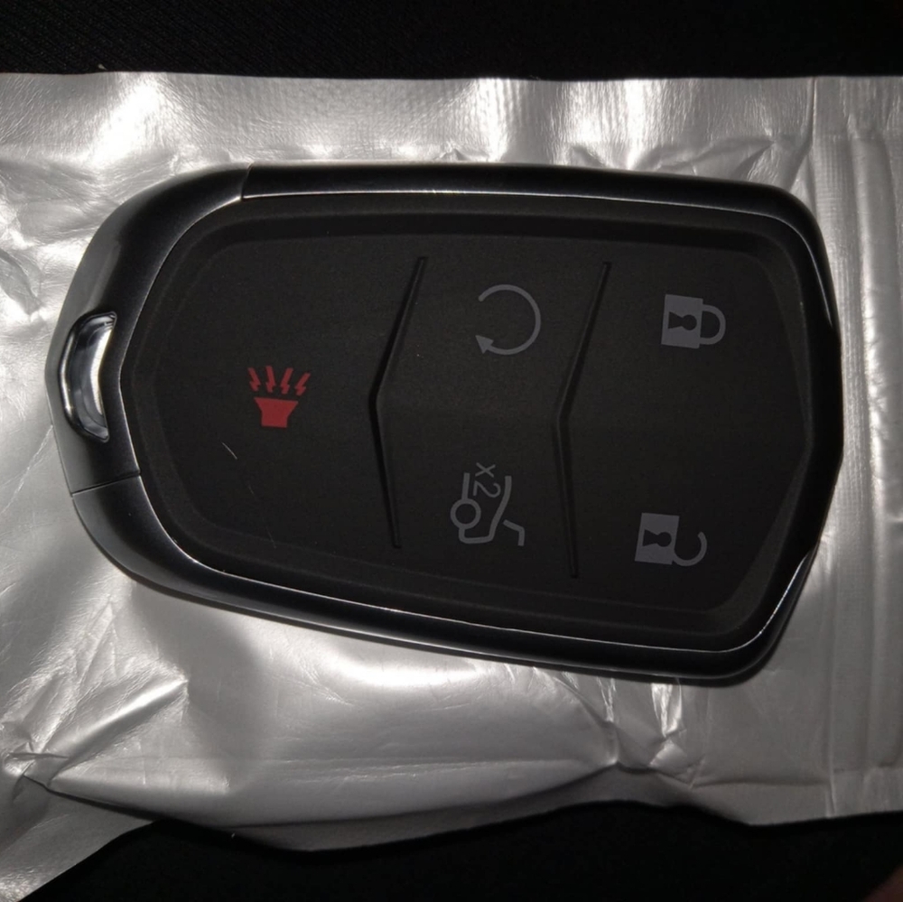 Black Car Key Fob with Red Accent
